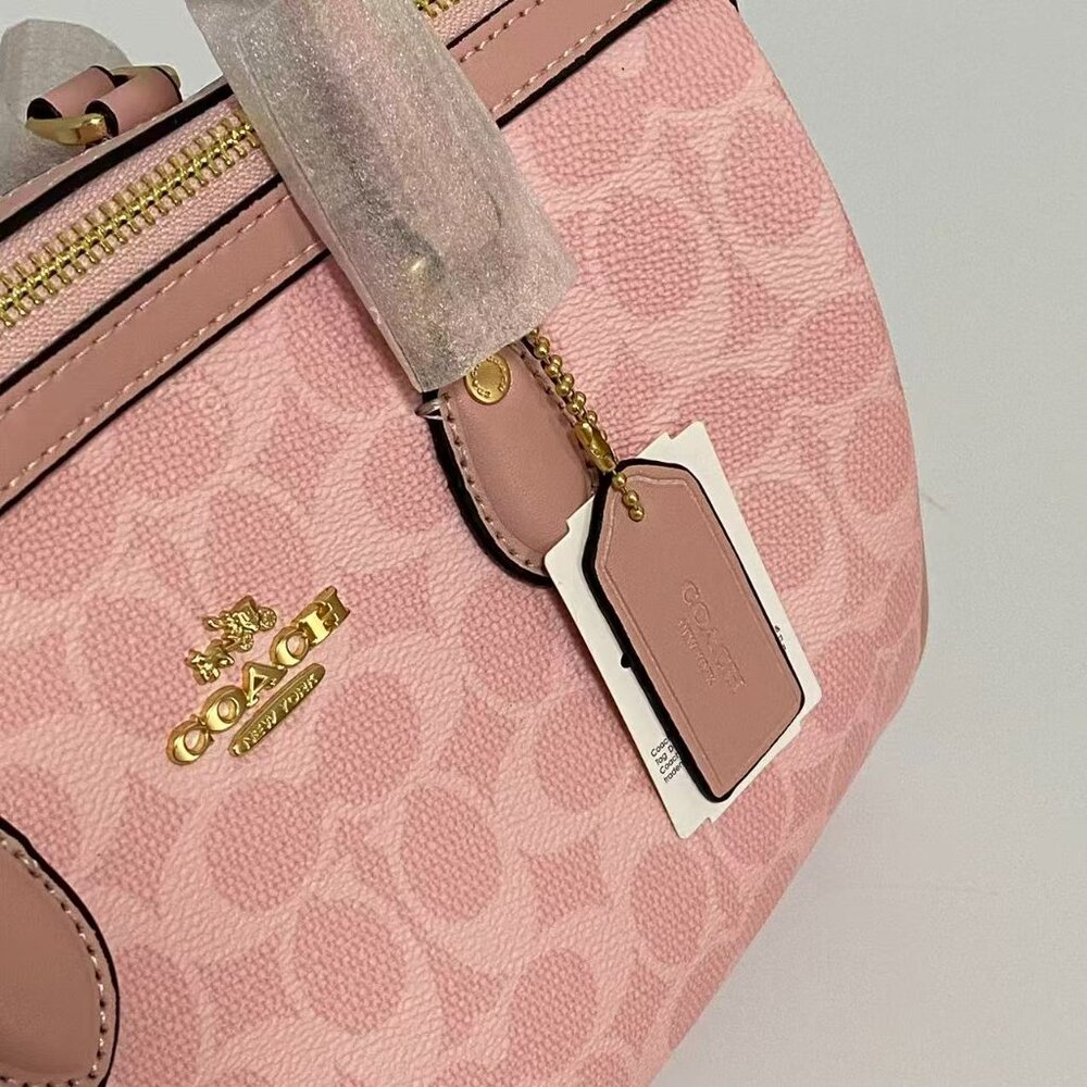 Coach Signature Pink Satchel Bag - Picture 4 of 6